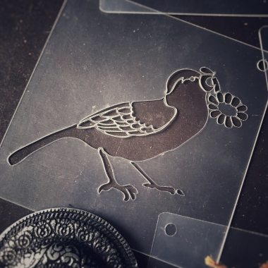 Трафарет - Дрозд 1